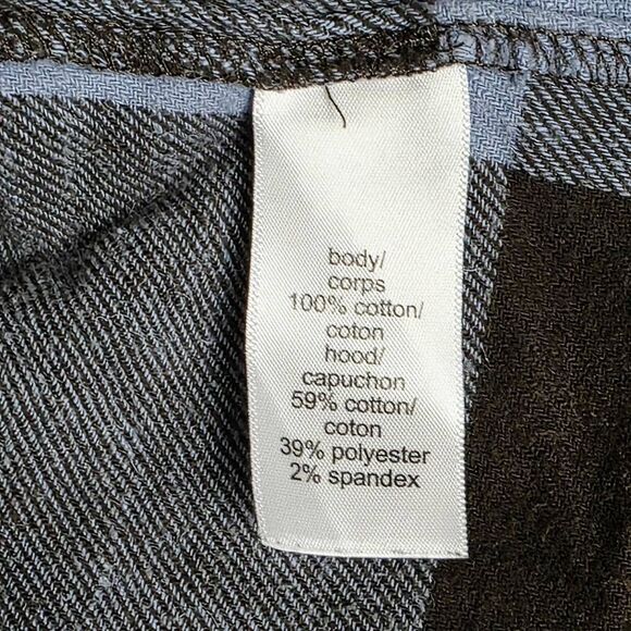 Maurices Blue Brown Plaid Button Front Hoodie Shirt 2X - Picture 5 of 6